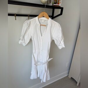 Veronica Beard Molly Cotton-Blend Minidress in White